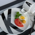 New Designs Rectangular White Porcelain Dinner Plate for Restaurant